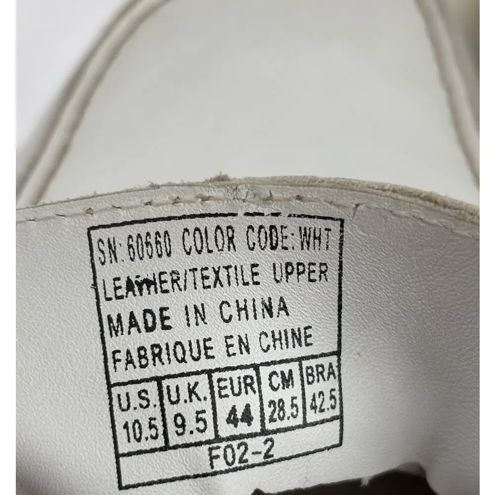 Vintage Y2K Skechers White Leather Driving Moc Mens 10.5 Streetwear Skate Dragon